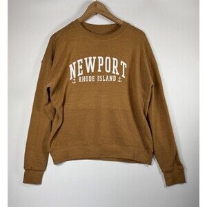 Bay State Gear Newport Rhode Island Sweatshirt Women Small Brown Pullover Preppy